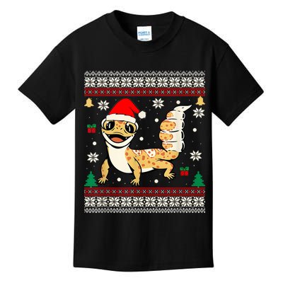 Ugly Christmas Pajama Sweater Leopard Gecko Animals Lover Kids T-Shirt