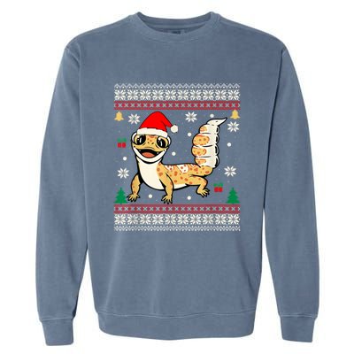 Ugly Christmas Pajama Sweater Leopard Gecko Animals Lover Garment-Dyed Sweatshirt