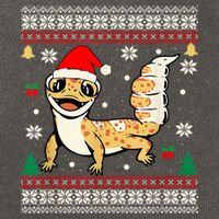 Ugly Christmas Pajama Sweater Leopard Gecko Animals Lover Cotton Canvas Backpack