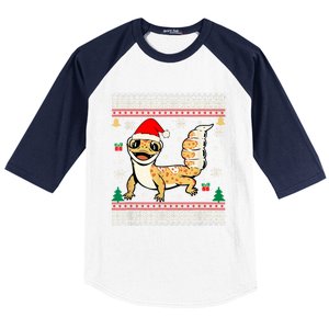 Ugly Christmas Pajama Sweater Leopard Gecko Animals Lover Baseball Sleeve Shirt