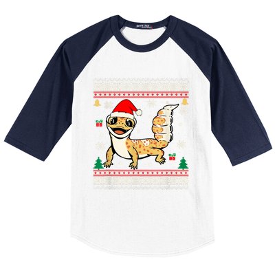 Ugly Christmas Pajama Sweater Leopard Gecko Animals Lover Baseball Sleeve Shirt