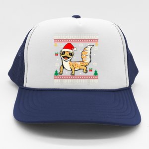 Ugly Christmas Pajama Sweater Leopard Gecko Animals Lover Trucker Hat