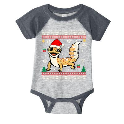 Ugly Christmas Pajama Sweater Leopard Gecko Animals Lover Infant Baby Jersey Bodysuit