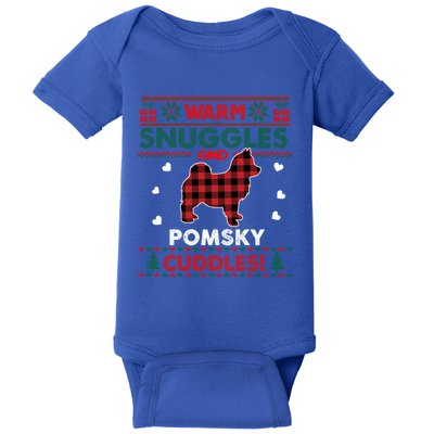 Ugly Christmas Pomsky Dog Lover Xmas Gifts Baby Bodysuit