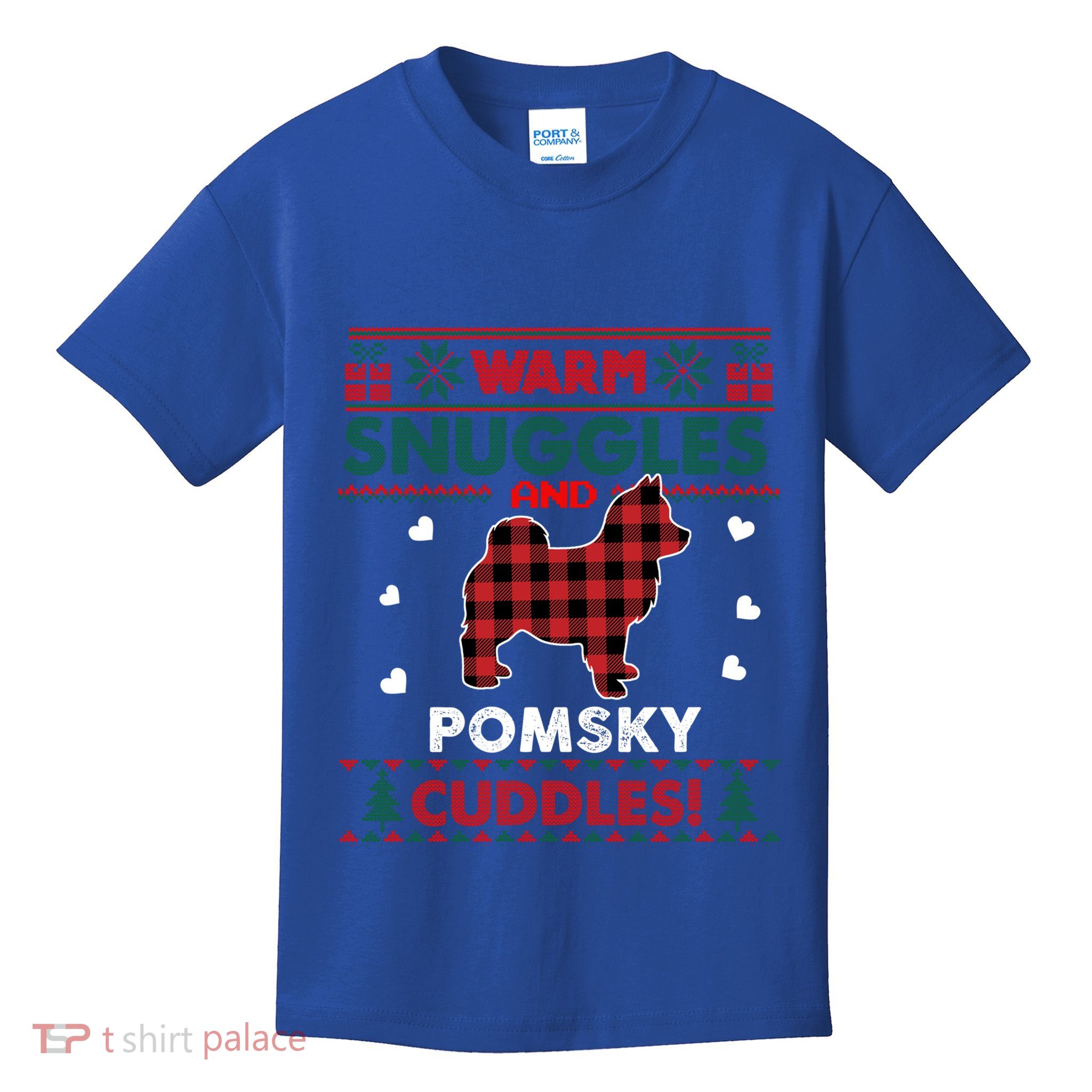 Ugly Christmas Pomsky Dog Lover Xmas Gifts Kids T-Shirt