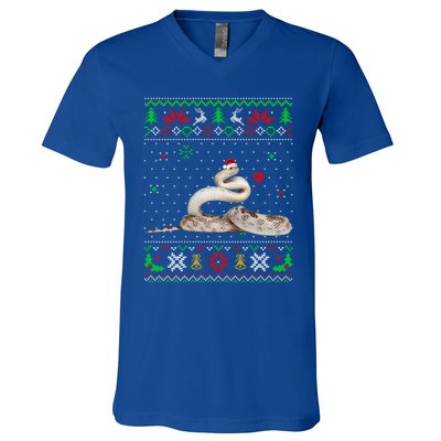 Ugly Christmas Pajama Sweater Snake Animals Lover Funny Gift V-Neck T-Shirt