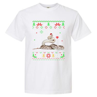 Ugly Christmas Pajama Sweater Snake Animals Lover Funny Gift Garment-Dyed Heavyweight T-Shirt