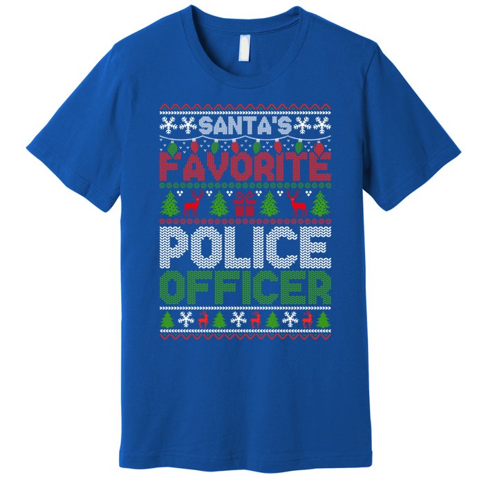 Ugly Christmas Police Officer Gift Premium T-Shirt