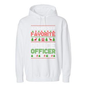 Ugly Christmas Police Officer Gift Garment-Dyed Fleece Hoodie