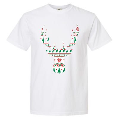 Ugly Christmas Pattern Deer Garment-Dyed Heavyweight T-Shirt