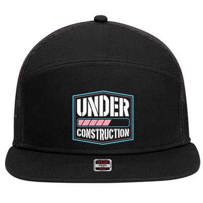 Under Construction Pride Transitioning Mtf Ftm 7 Panel Mesh Trucker Snapback Hat
