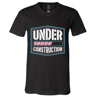 Under Construction Pride Transitioning Mtf Ftm V-Neck T-Shirt