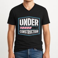 Under Construction Pride Transitioning Mtf Ftm V-Neck T-Shirt