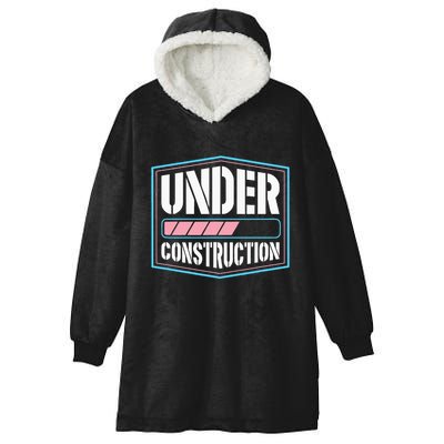 Under Construction Pride Transitioning Mtf Ftm Hooded Wearable Blanket