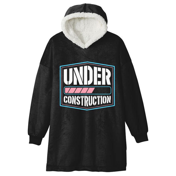 Under Construction Pride Transitioning Mtf Ftm Hooded Wearable Blanket