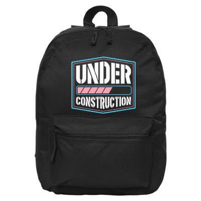 Under Construction Pride Transitioning Mtf Ftm 16 in Basic Backpack