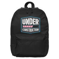 Under Construction Pride Transitioning Mtf Ftm 16 in Basic Backpack