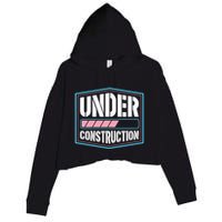 Under Construction Pride Transitioning Mtf Ftm Crop Fleece Hoodie