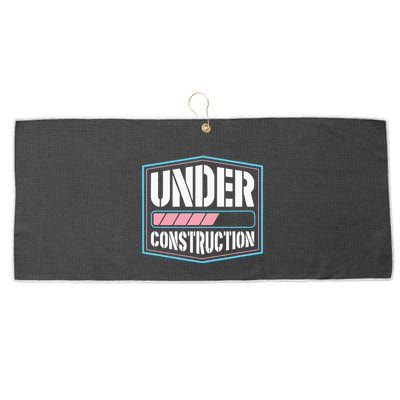 Under Construction Pride Transitioning Mtf Ftm Large Microfiber Waffle Golf Towel