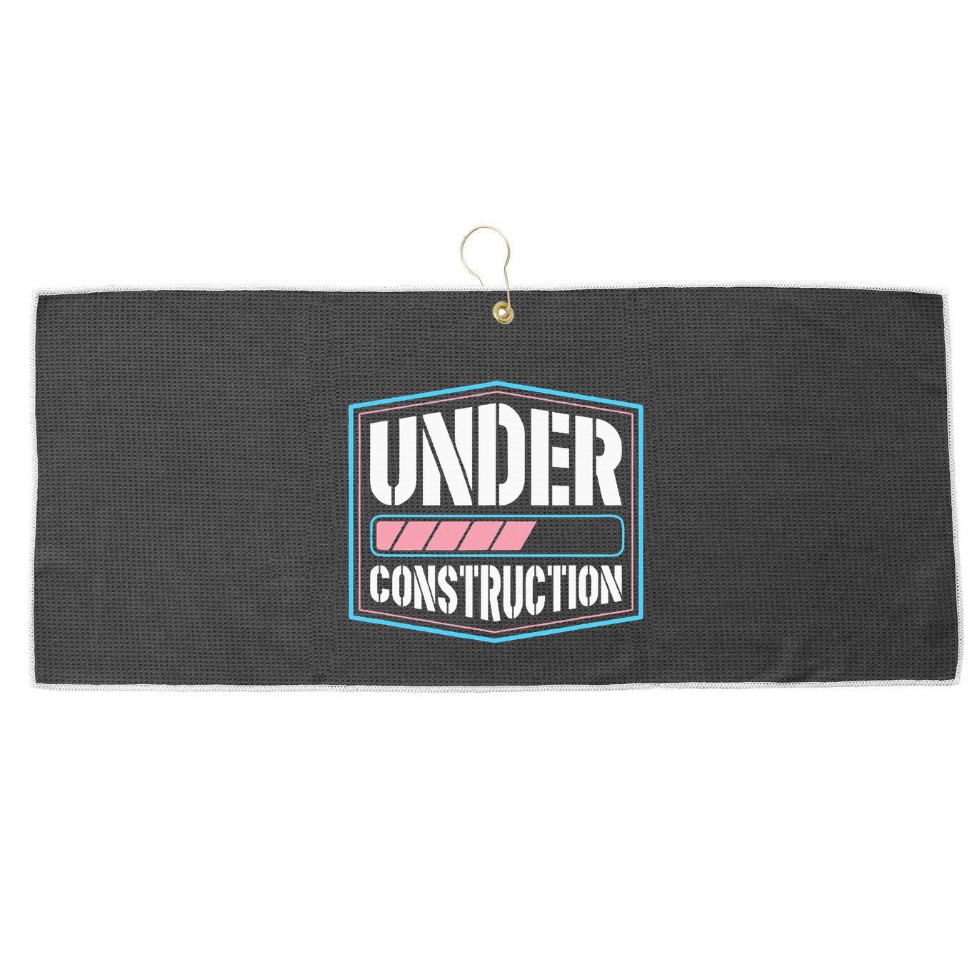 Under Construction Pride Transitioning Mtf Ftm Large Microfiber Waffle Golf Towel