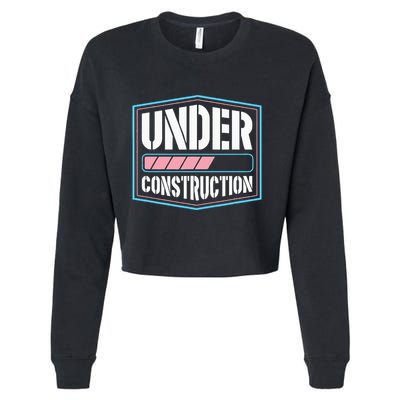 Under Construction Pride Transitioning Mtf Ftm Cropped Pullover Crew