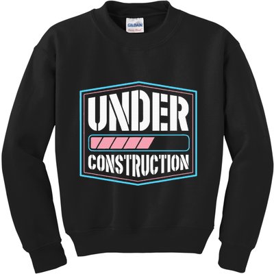 Under Construction Pride Transitioning Mtf Ftm Kids Sweatshirt