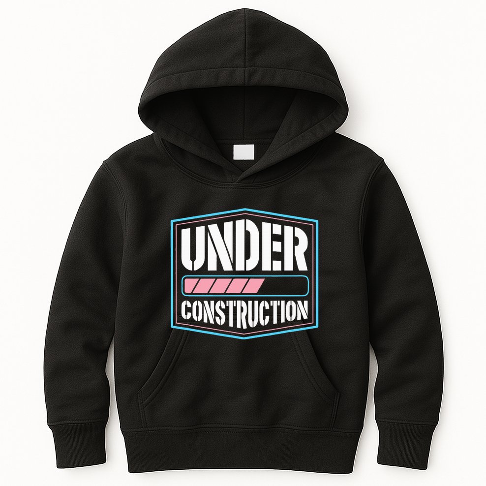 Under Construction Pride Transitioning Mtf Ftm Kids Hoodie
