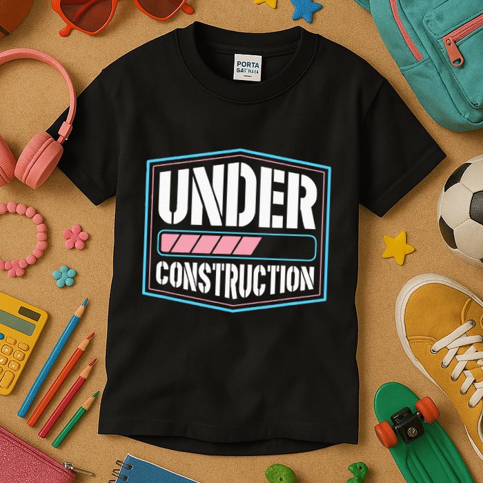 Under Construction Pride Transitioning Mtf Ftm Kids T-Shirt