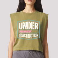 Under Construction Pride Transitioning Mtf Ftm Garment-Dyed Women's Muscle Tee