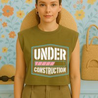 Under Construction Pride Transitioning Mtf Ftm Garment-Dyed Women's Muscle Tee