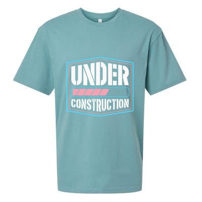 Under Construction Pride Transitioning Mtf Ftm Sueded Cloud Jersey T-Shirt