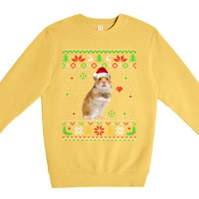 Ugly Christmas Pajama Sweater Hamster Animals Lover Funny Gift Premium Crewneck Sweatshirt