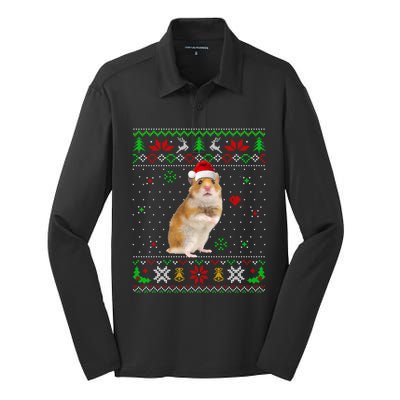 Ugly Christmas Pajama Sweater Hamster Animals Lover Funny Gift Silk Touch Performance Long Sleeve Polo