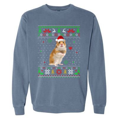 Ugly Christmas Pajama Sweater Hamster Animals Lover Funny Gift Garment-Dyed Sweatshirt