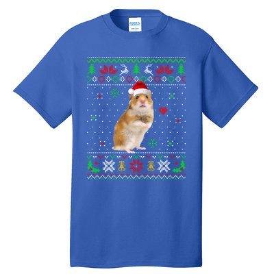 Ugly Christmas Pajama Sweater Hamster Animals Lover Funny Gift Tall T-Shirt