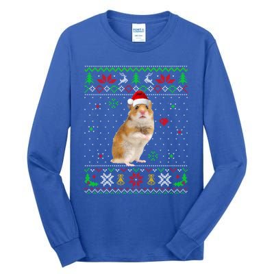 Ugly Christmas Pajama Sweater Hamster Animals Lover Funny Gift Tall Long Sleeve T-Shirt