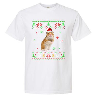 Ugly Christmas Pajama Sweater Hamster Animals Lover Funny Gift Garment-Dyed Heavyweight T-Shirt