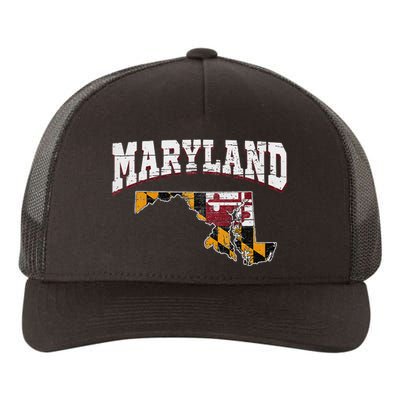 Us Citizen Proud America State Flag Land Map Maryland Yupoong Adult 5-Panel Trucker Hat