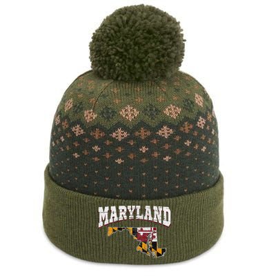 Us Citizen Proud America State Flag Land Map Maryland The Baniff Cuffed Pom Beanie