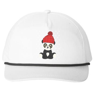 Ugly Christmas Panda Bear Santa Hat Cute Funny Xmas Funny Gift Great Gift Snapback Five-Panel Rope Hat