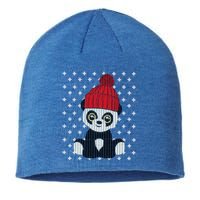 Ugly Christmas Panda Bear Santa Hat Cute Funny Xmas Funny Gift Great Gift Sustainable Beanie