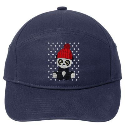 Ugly Christmas Panda Bear Santa Hat Cute Funny Xmas Funny Gift Great Gift 7-Panel Snapback Hat