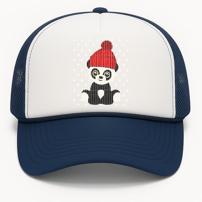 Ugly Christmas Panda Bear Santa Hat Cute Funny Xmas Funny Gift Great Gift Trucker Hat