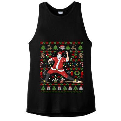 Ugly Christmas Pitcher Baseball Santa Claus Great Gift Ladies PosiCharge Tri-Blend Wicking Tank