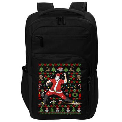Ugly Christmas Pitcher Baseball Santa Claus Great Gift Impact Tech Backpack