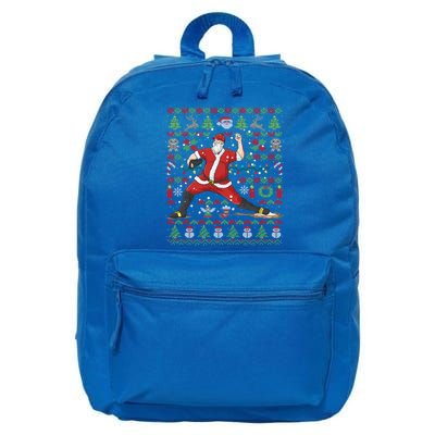 Ugly Christmas Pitcher Baseball Santa Claus Great Gift 16 in Basic Backpack