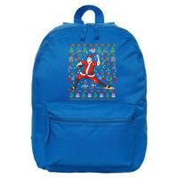 Ugly Christmas Pitcher Baseball Santa Claus Great Gift 16 in Basic Backpack