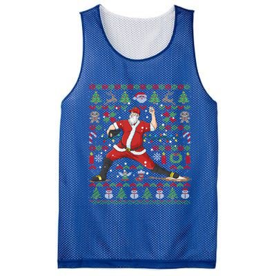 Ugly Christmas Pitcher Baseball Santa Claus Great Gift Mesh Reversible Basketball Jersey Tank