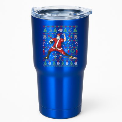 Ugly Christmas Pitcher Baseball Santa Claus Great Gift Tumbler