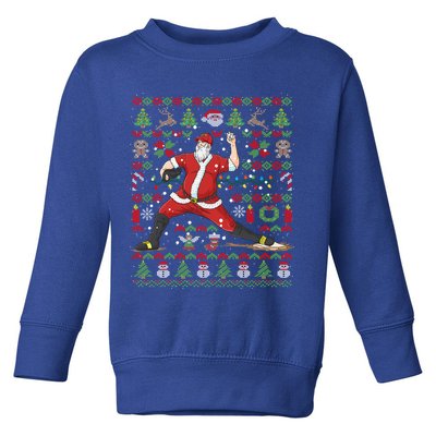 Ugly Christmas Pitcher Baseball Santa Claus Great Gift Toddler Sweatshirt